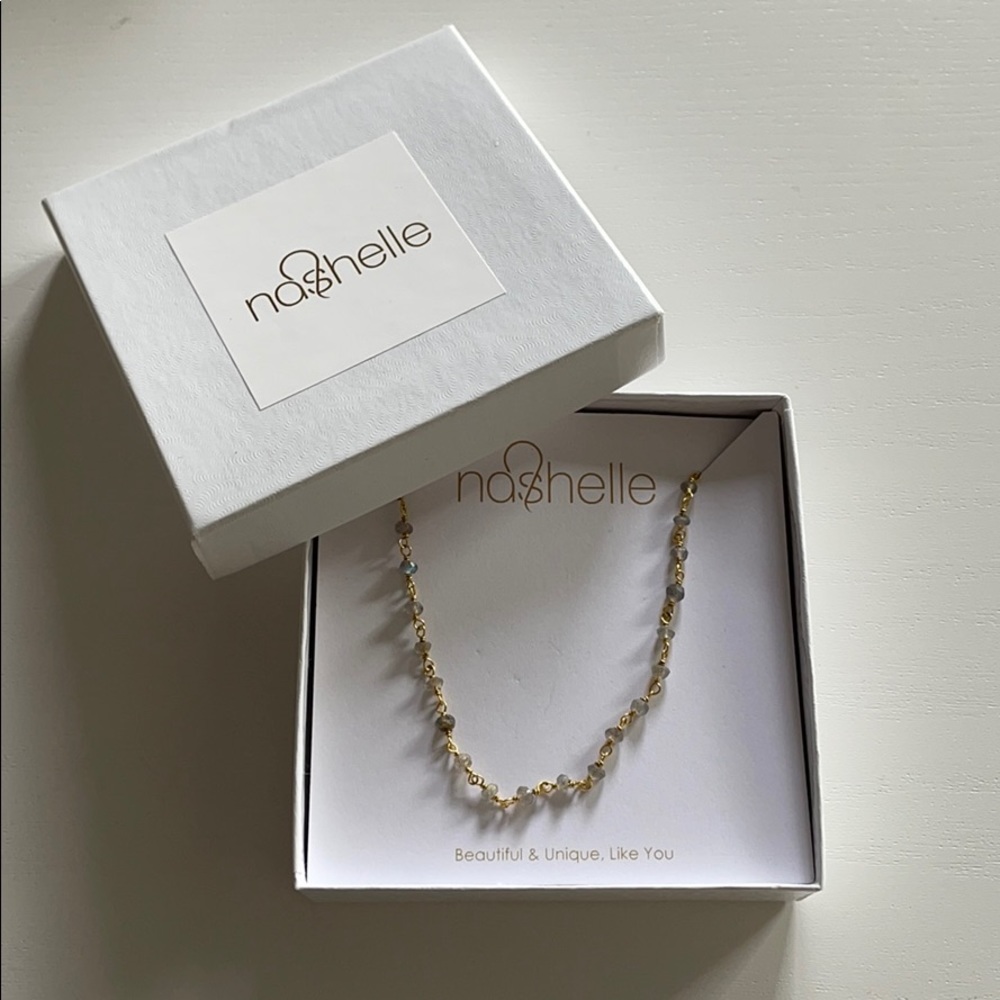 Long Opal rosary necklace NWT Nashelle